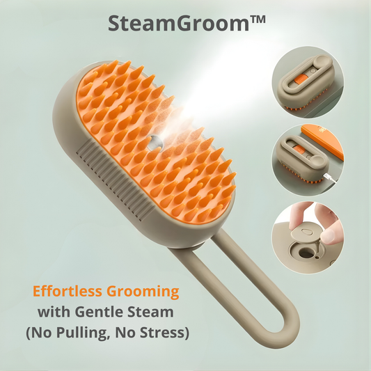 SteamGroom™ – The Gentle Steam Brush for Less Shedding & Easier Grooming